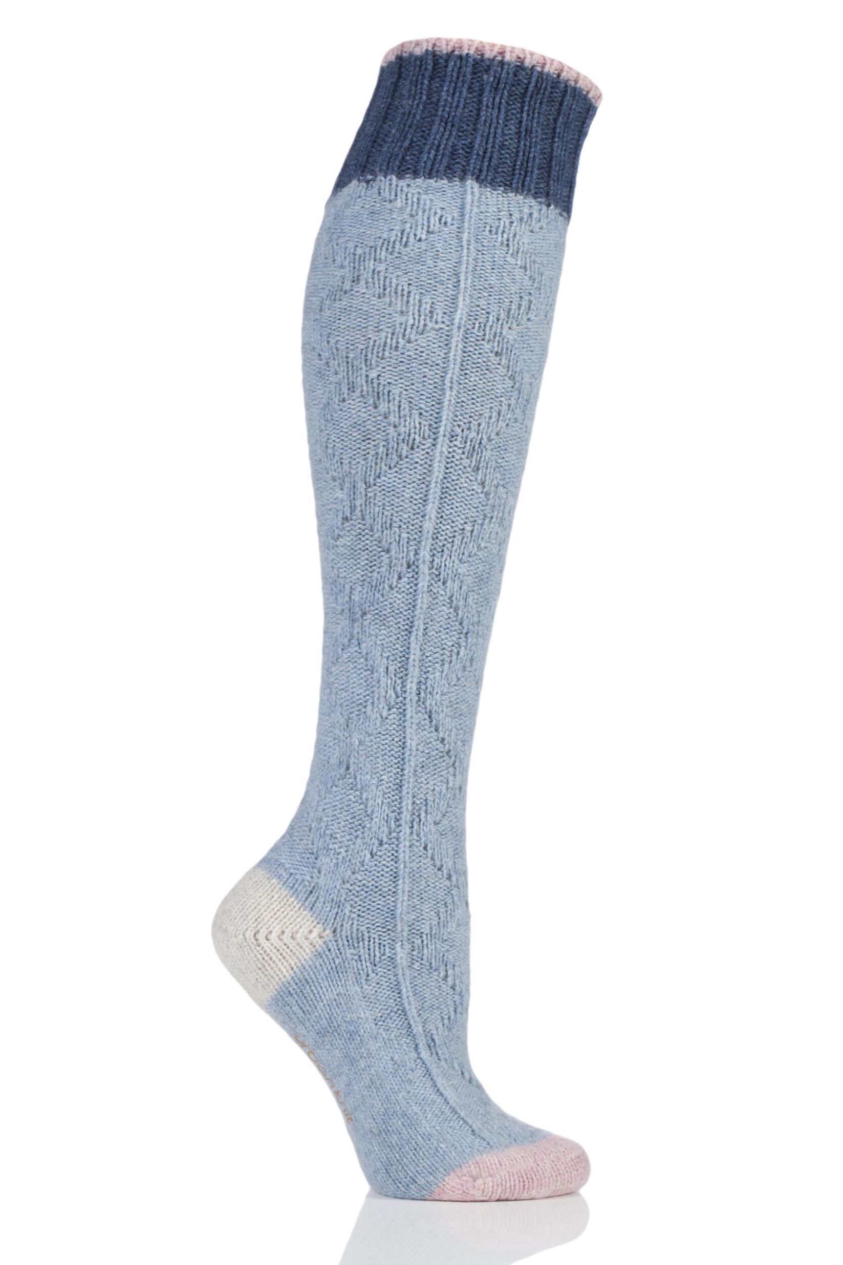 Ladies 1 Pair Urban Knit Cable Knit Knee High Wool Boot Socks | eBay