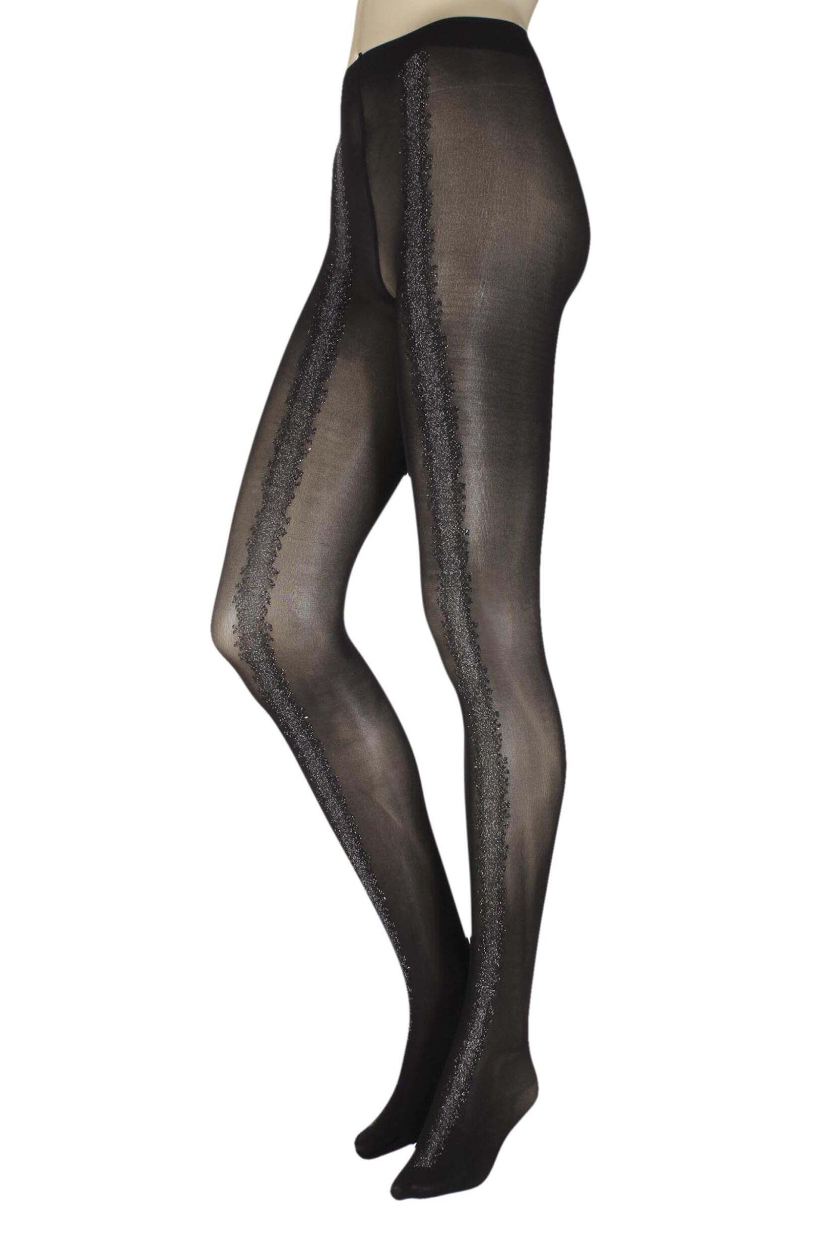 Image of Ladies 1 Pair Oroblu Eloise Sparkle Seam Opaque Tights