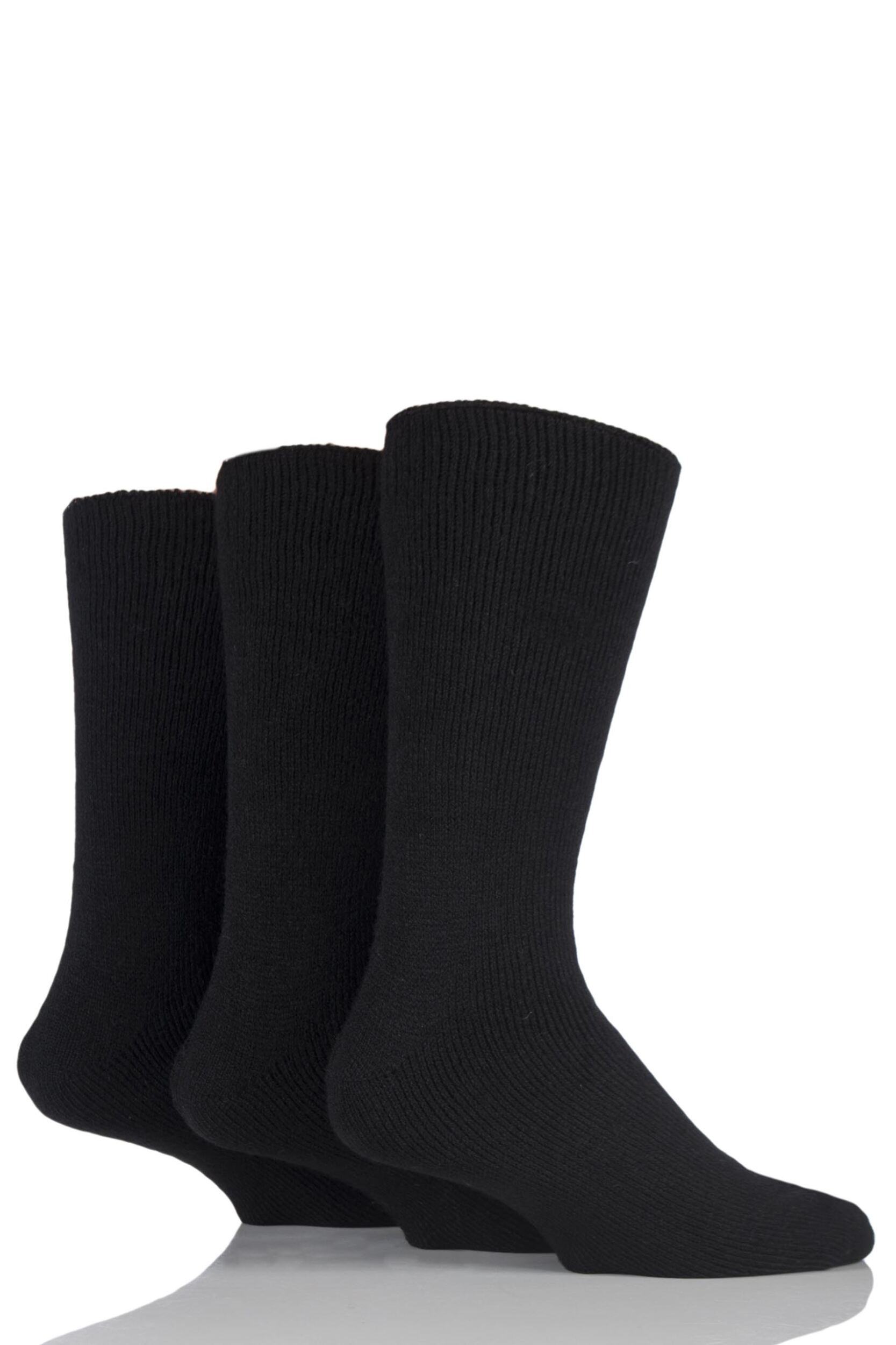 3 Pair Black Thermal Socks In Black Men's 6-11 Mens - Workforce