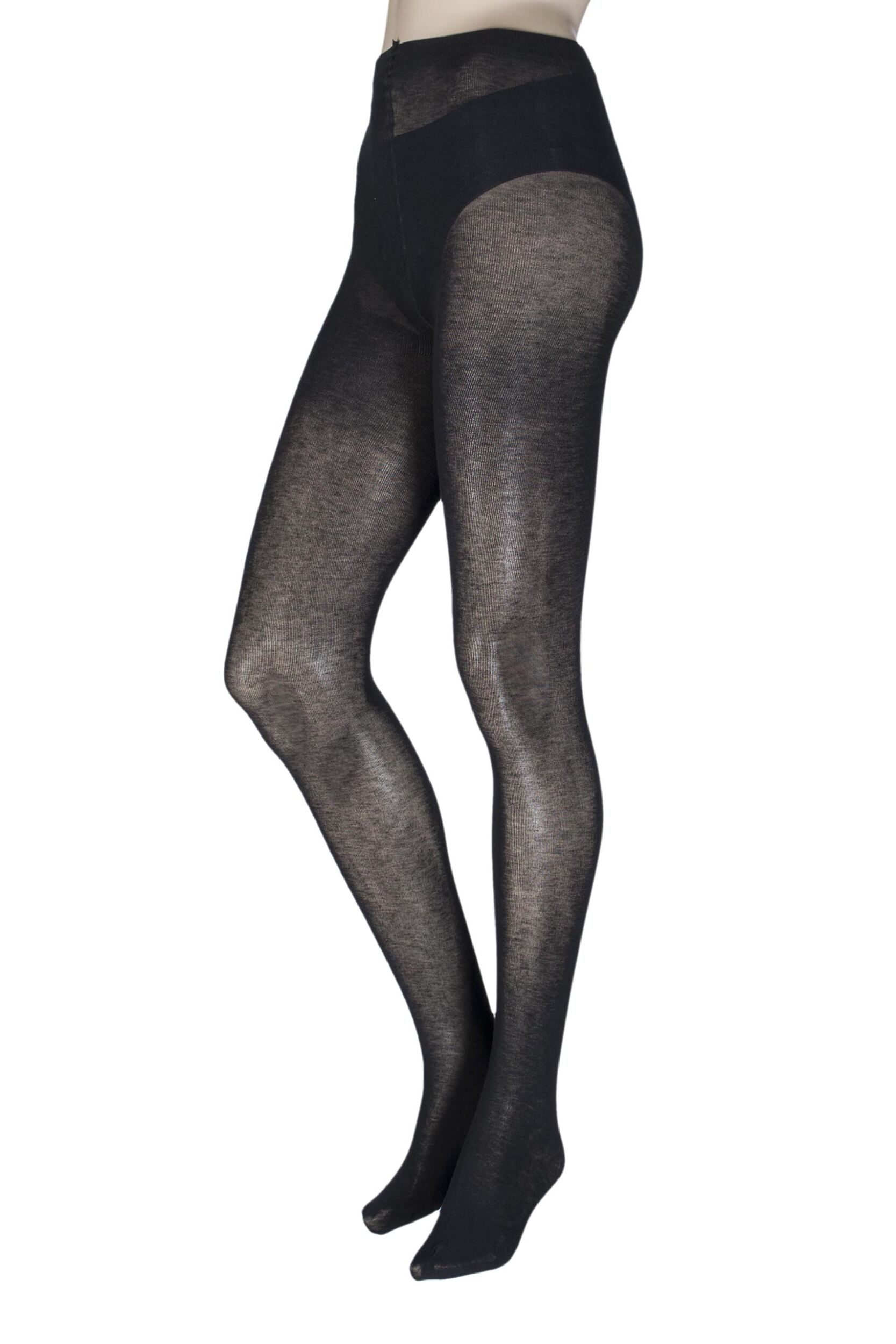 Image of Ladies 1 Pair Trasparenze Wilma 90 Denier Cotton Flat Seam Tights