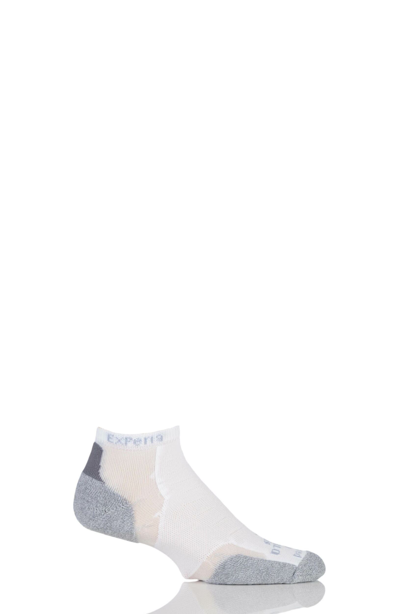 1 Pair White Experia By Cushioned Running Micro Mini Crew Socks Unisex 8-9.5 Unisex - Thorlos