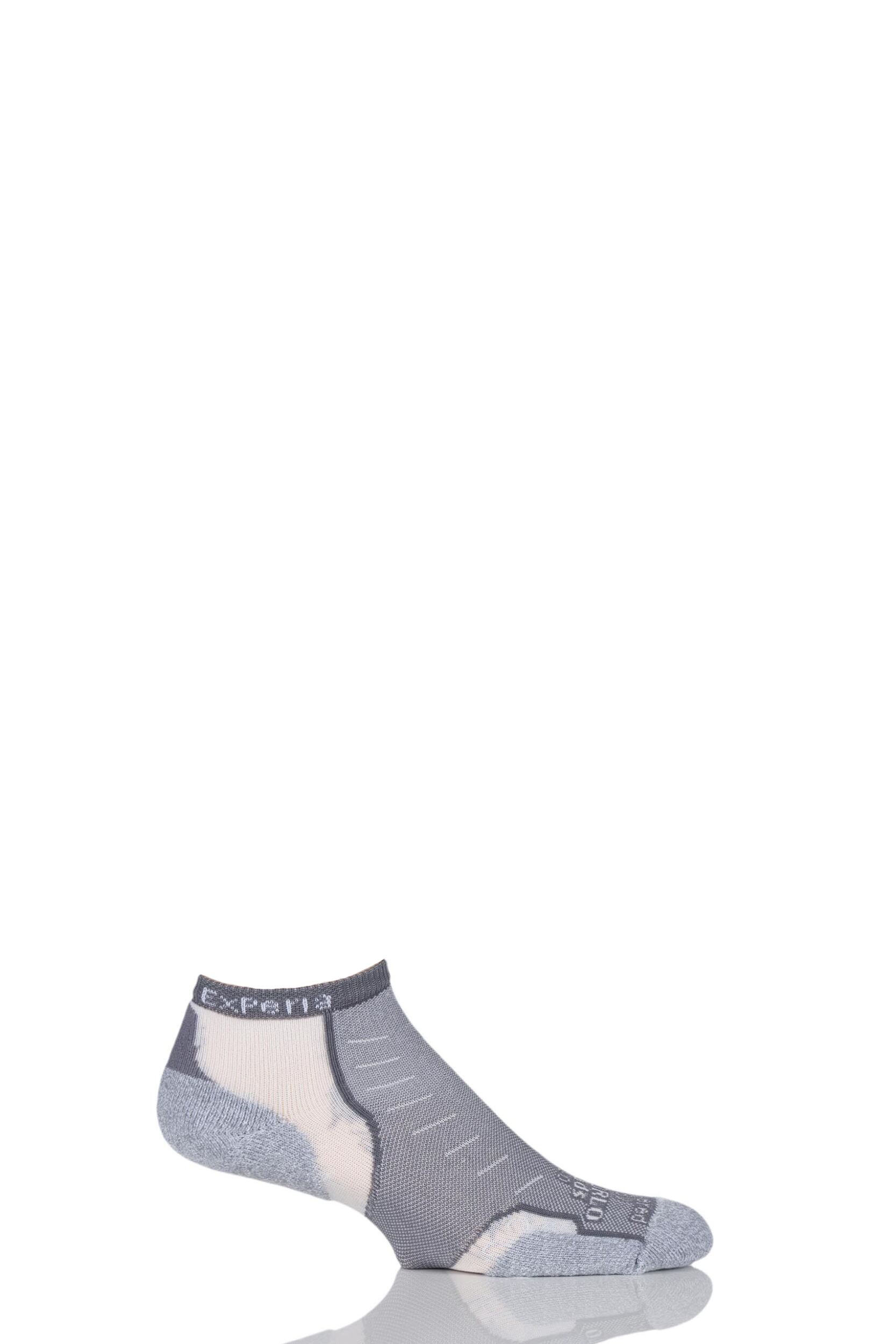 1 Pair Grey Experia By Cushioned Running Micro Mini Crew Socks Unisex 10-11 Unisex - Thorlos