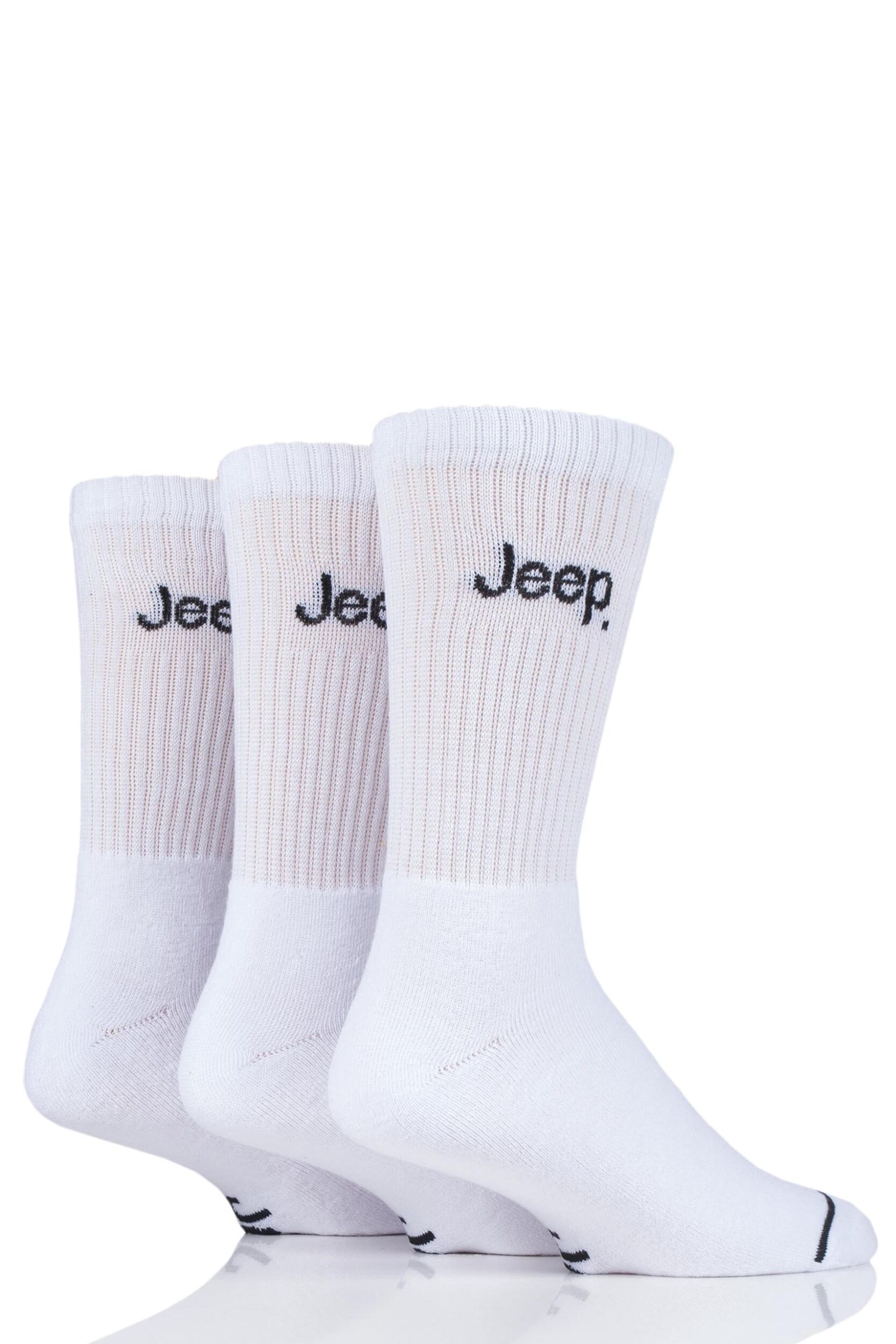 3 Pair White Leisure Boot Socks Men's 6-11 Mens - Jeep