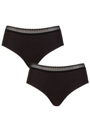 Women's 2 Pack Sloggi GO Ribbed Hipster Briefs