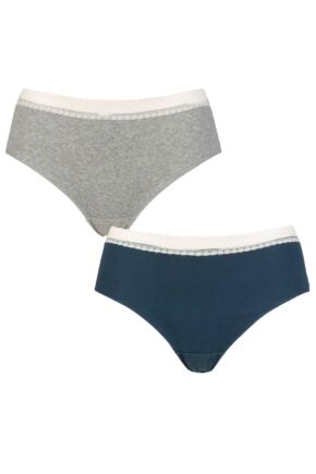 Women's 2 Pack Sloggi GO Ribbed Hipster Briefs