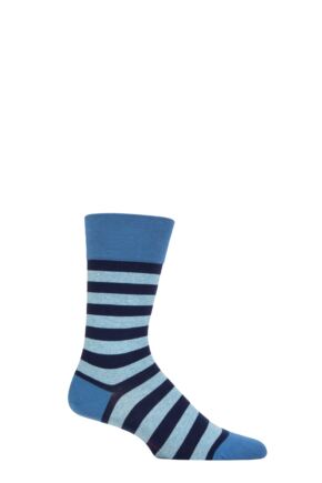 Mens 1 Pair Falke Sensitive London Striped Cotton Socks