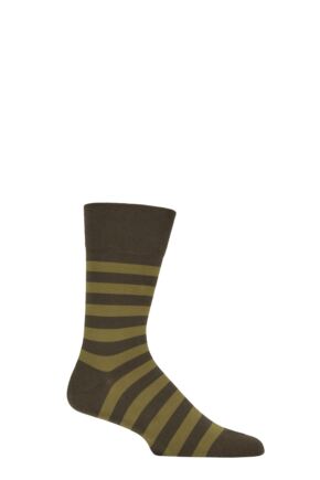 Mens 1 Pair Falke Sensitive London Mapped Line Cotton Socks Military 5.5-8 Mens