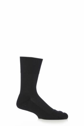 Mens 1 Pair Falke Airport Plus Plain Virgin Wool and Cotton Cushioned Business Socks