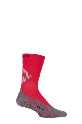 Mens 1 Pair Falke Low Compression 4 Grip Football and Sports Socks Red 39-41