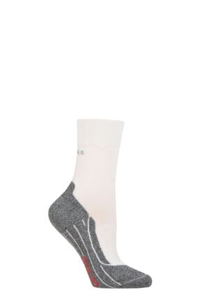 Women's 1 Pair Falke RU4 Cushioned Run Socks White 2.5-3.5 Ladies