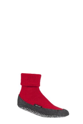 Mens 1 Pair Falke Cosyshoe Virgin Wool Home Socks Fire 8.5-9.5 Mens