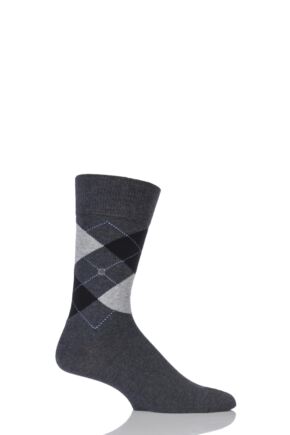 Mens 1 Pair Burlington King Argyle Cotton Socks