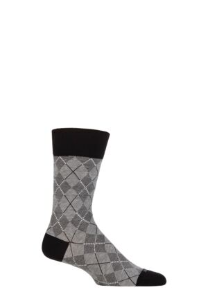 Mens 1 Pair Burlington Carrington Cotton Argyle Socks