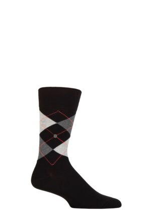 Mens 1 Pair Burlington King Argyle Cotton Socks