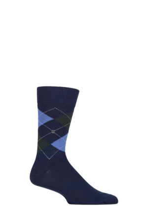 Mens 1 Pair Burlington Edinburgh Virgin Wool Argyle Socks