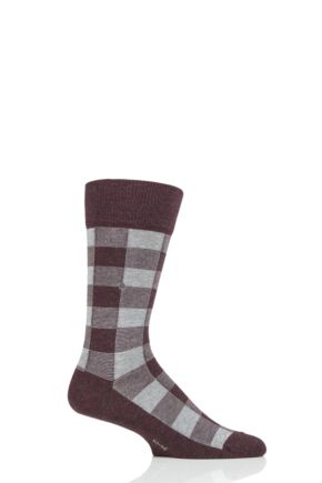 Mens 1 Pair Burlington Country Lumberjack Check Socks