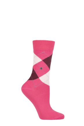 Women's 1 Pair Burlington Queen Argyle Cotton Socks