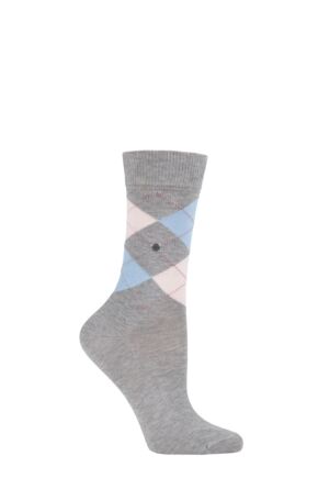 Women's 1 Pair Burlington Covent Garden Cotton Argyle Socks