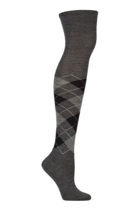 Women's 1 Pair Burlington Marylebone Argyle Wool Overknee Socks