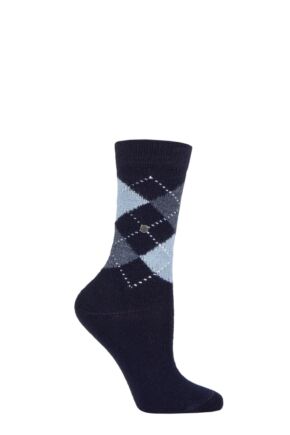 Women's 1 Pair Burlington Whitby Extra Soft Argyle Socks