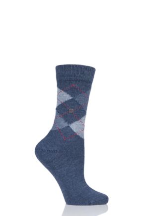 Women's 1 Pair Burlington Whitby Extra Soft Argyle Socks