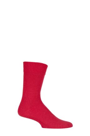 Mens and Women's 1 Pair SOCKSHOP of London Mohair Plain Knit True Socks Red 11-13