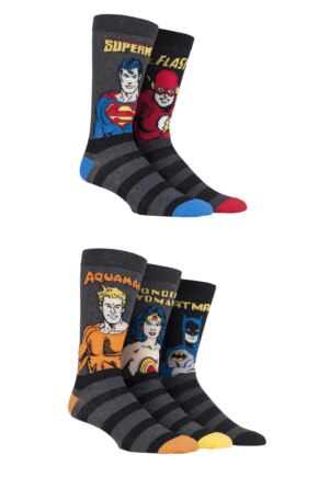 SOCKSHOP Justice League Aquaman, Flash, Superman, Batman and Wonder Woman Socks