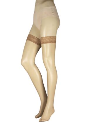 Women's 1 Pair Falke Shelina 12 Denier Ultra Transparent Hold Ups With Shimmer