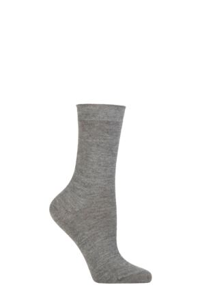 Women's 1 Pair Falke No 1 85% Cashmere Socks Light Grey Melange 7-8 Ladies