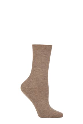 Women's 1 Pair Falke No 1 85% Cashmere Socks Nutmeg Melange 5.5-6.5 Ladies