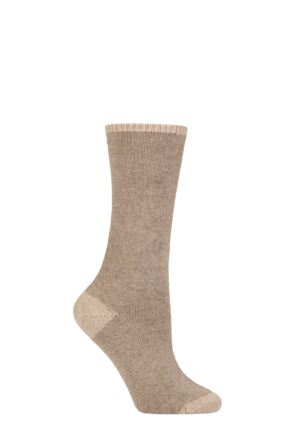 Women's 1 Pair Falke No 1 100% Cashmere Socks Beige 5.5-6.5 Ladies