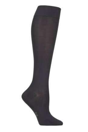 Women's 1 Pair Falke Cotton Touch Knee High Socks Graphite 2.5-5