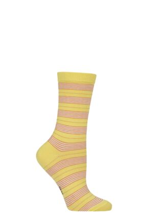 Women's 1 Pair Falke Stripe Uniform Cotton Socks Ananas 35-38