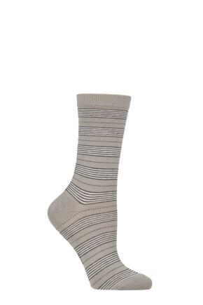 Women's 1 Pair Falke Stripe Uniform Cotton Socks Silver 35-38