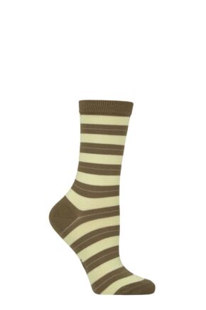 Women's 1 Pair Falke Stripe Uniform Cotton Socks Crocodile 35-38