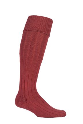 Mens 1 Pair Glenmuir Birkdale Cotton Cushioned Knee High Golf Socks Terracotta 7-11