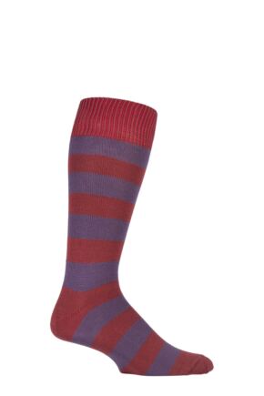 Mens 1 Pair SOCKSHOP of London Bold Broad Stripe Cotton Socks