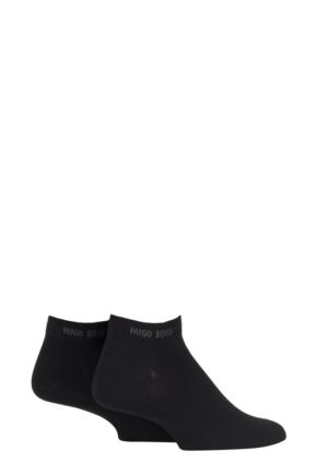 Mens 2 Pair BOSS Plain Cotton Sneaker Socks