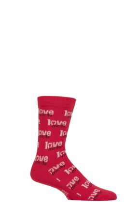 SOCKSHOP Music Collection 1 Pair The Beatles Cotton Socks Love Me Do Red 4-7 Unisex
