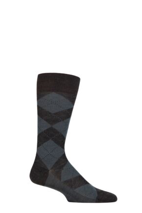 Mens 1 Pair Pantherella Abdale Merino Wool Argyle Socks