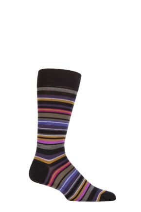 Mens 1 Pair Pantherella Quakers Merino Wool Striped Socks