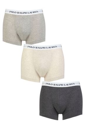 Mens 3 Pair Ralph Lauren Stretch Cotton Classic Trunks