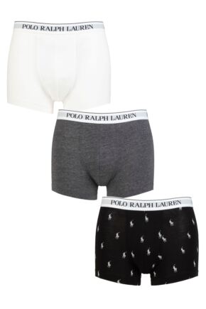 Mens 3 Pair Ralph Lauren Stretch Cotton Classic Trunks