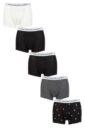 Mens 5 Pair Ralph Lauren Stretch Cotton Classic Trunks