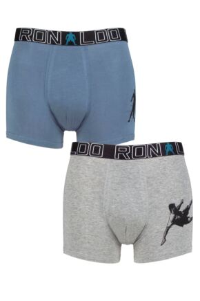 Boys 2 Pack CR7 Cotton Boxer Shorts