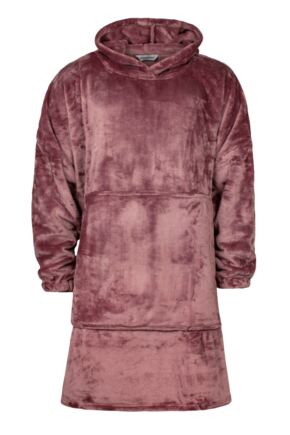 Mens and Women's 1 Pack Heat Holders Mega Hoodie Mauve One Size