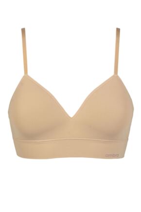 Women's 1 Pack Ambra Bondi Bare Longline Bra Underwear Rose Beige UK 14-16