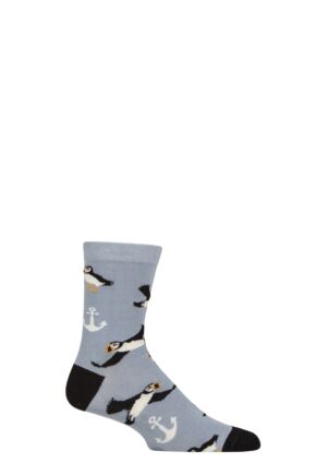 Mens and Women's 1 Pair Shared Earth Fair Trade Puffins Bamboo Socks