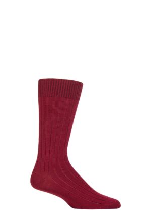 Mens 1 Pair Pantherella Merino Wool Ribbed Leisure Socks