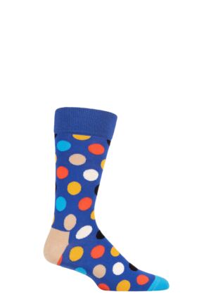 Mens and Women's 1 Pair Happy Socks Big Dot Combed Cotton Socks